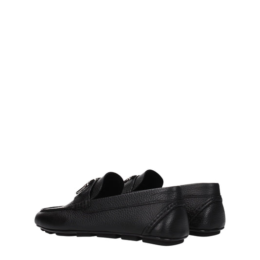 Valentino Garavani Black Leather Slip-On Loafers - ClickThatClicks 