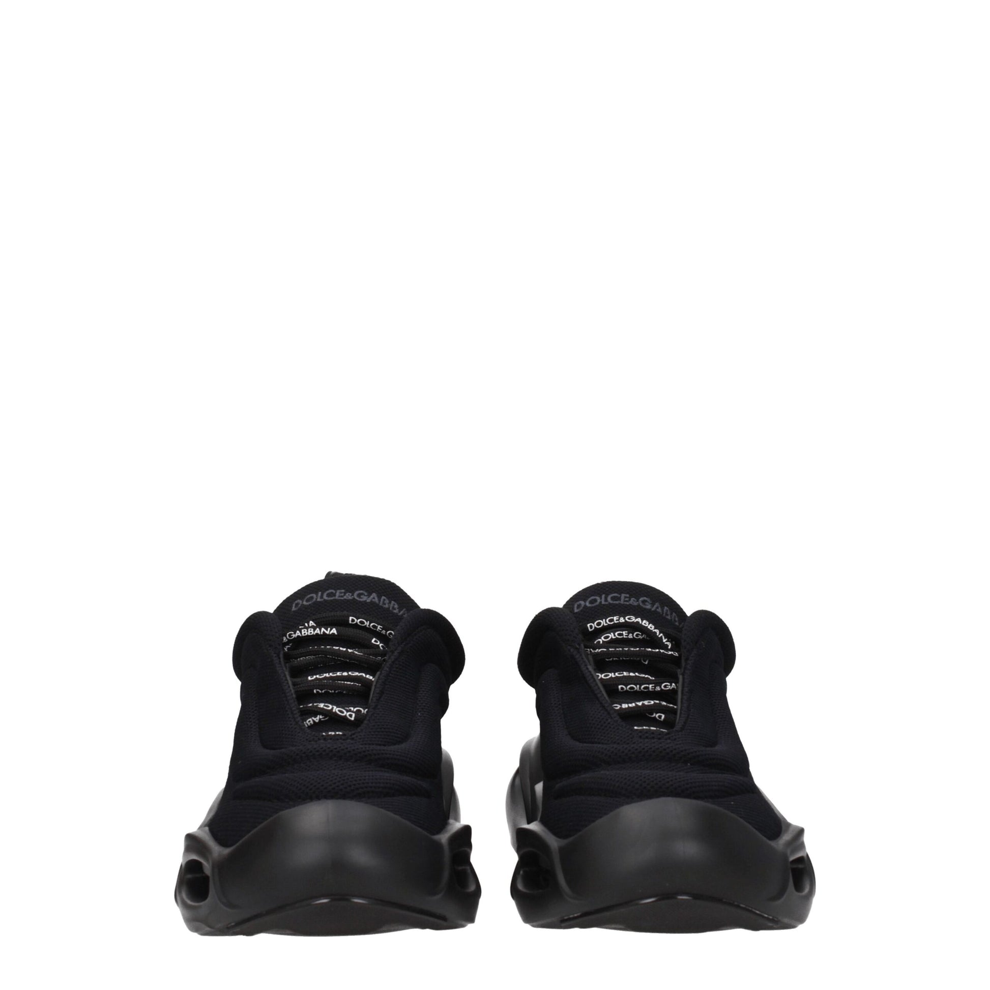 Dolce & Gabbana Black Fabric Chunky Sneakers - ClickThatClicks 
