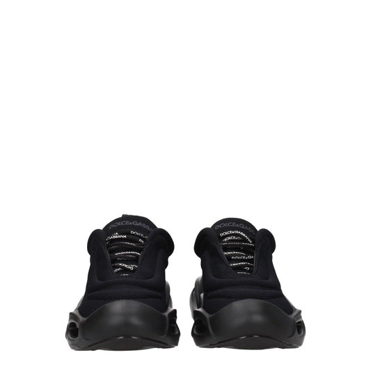 Dolce & Gabbana Black Fabric Chunky Sneakers - ClickThatClicks 
