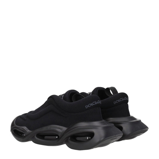 Dolce & Gabbana Black Fabric Chunky Sneakers - ClickThatClicks 