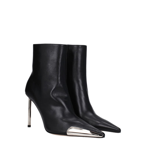 Off-White Black Leather Ankle Boots - ClickThatClicks 