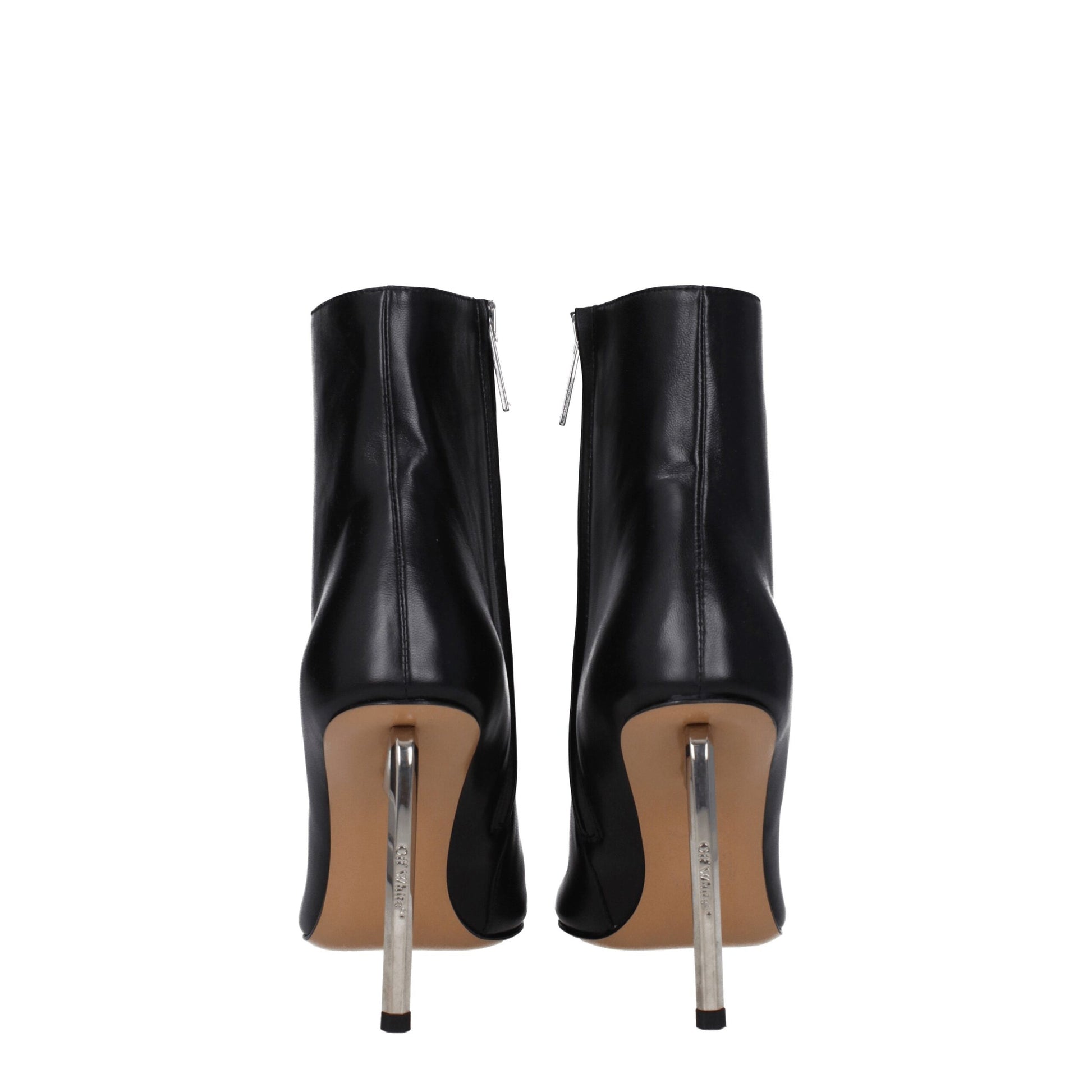 Off-White Black Leather Ankle Boots - ClickThatClicks 