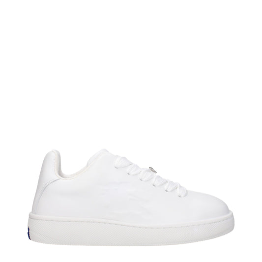 Burberry White Leather Low Top Sneakers - ClickThatClicks 