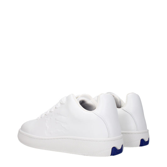 Burberry White Leather Low Top Sneakers - ClickThatClicks 