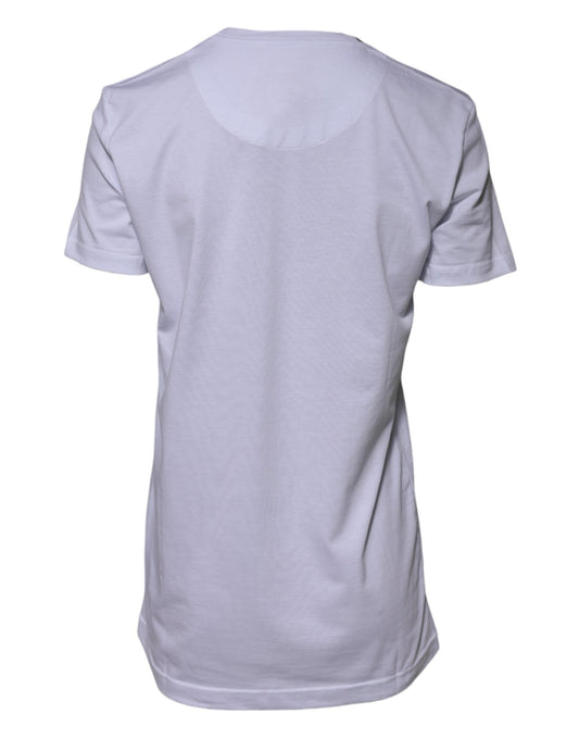 Dolce & Gabbana White Cotton Goodluck 2023 Crew Neck T-shirt