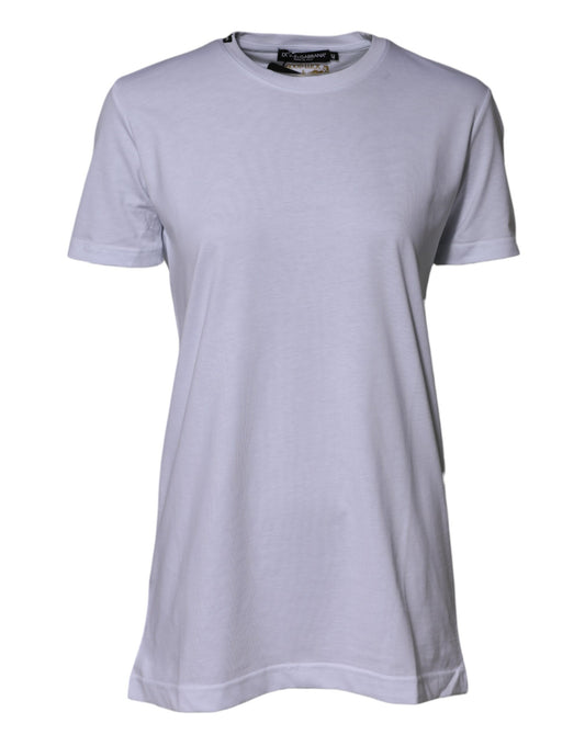 Dolce & Gabbana White Cotton Goodluck 2023 Crew Neck T-shirt - ClickThatClicks 