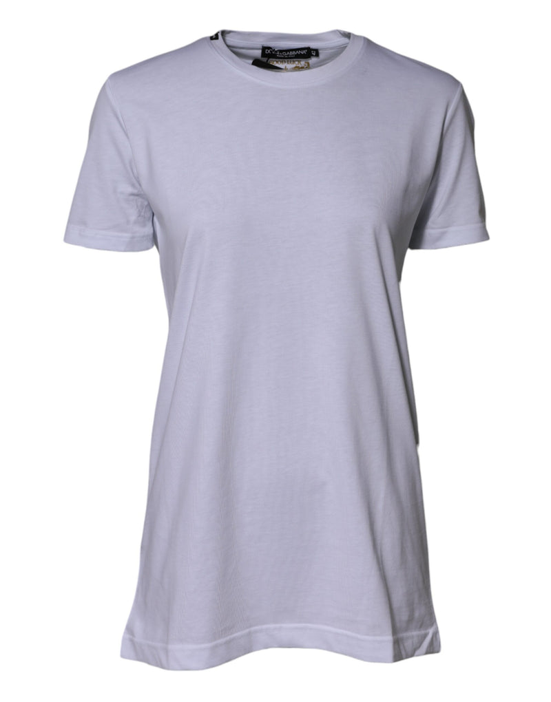 Dolce & Gabbana White Cotton Goodluck 2023 Crew Neck T-shirt