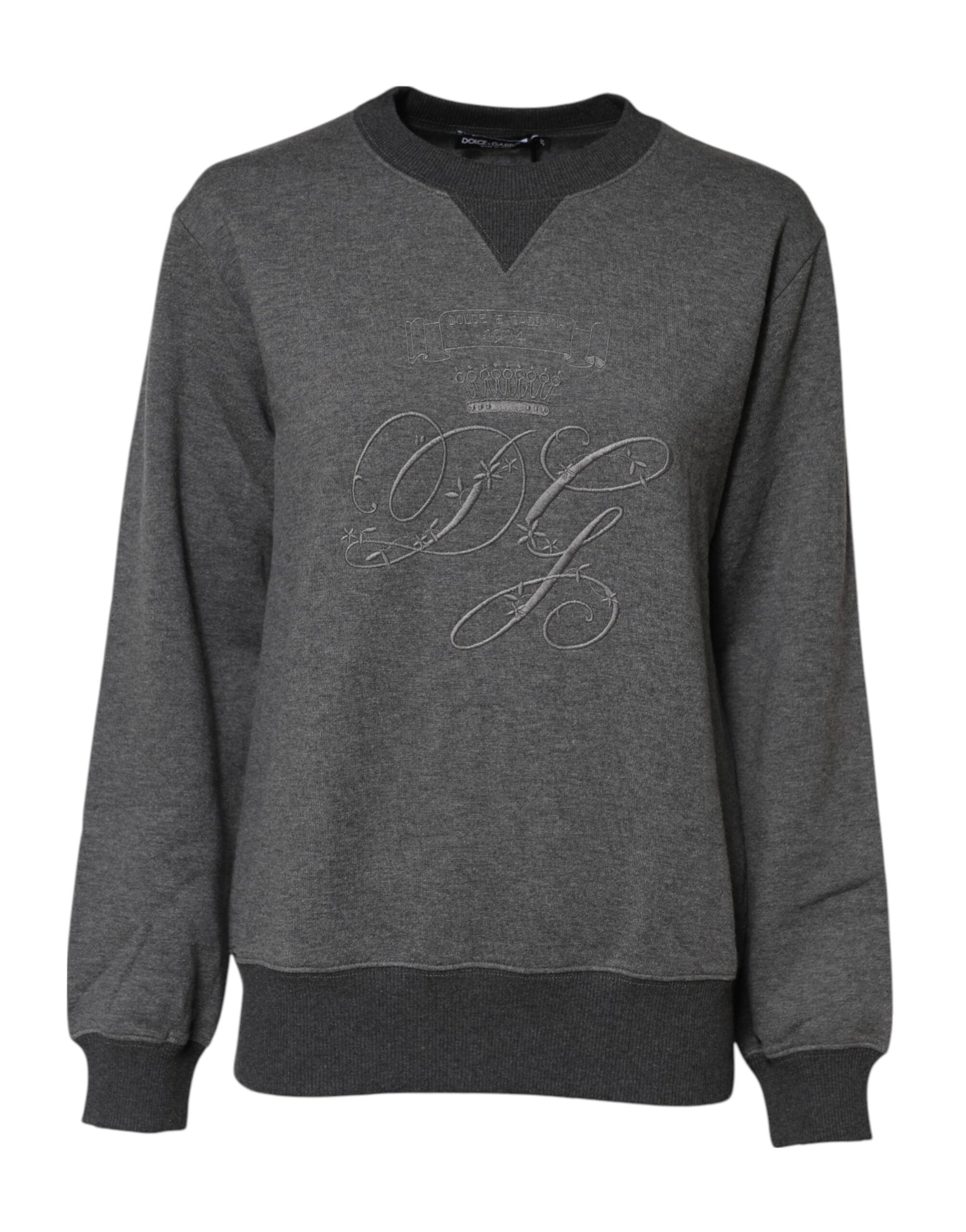 Dolce & Gabbana Gray DG Logo Embroidered Pullover Sweater - ClickThatClicks 