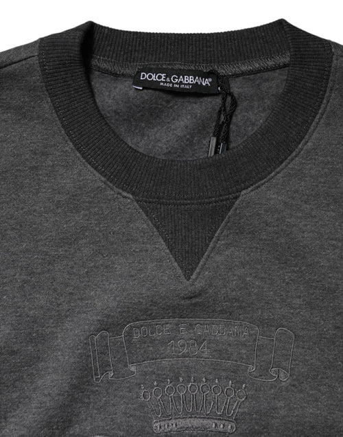 Dolce & Gabbana Gray DG Logo Embroidered Pullover Sweater - ClickThatClicks 
