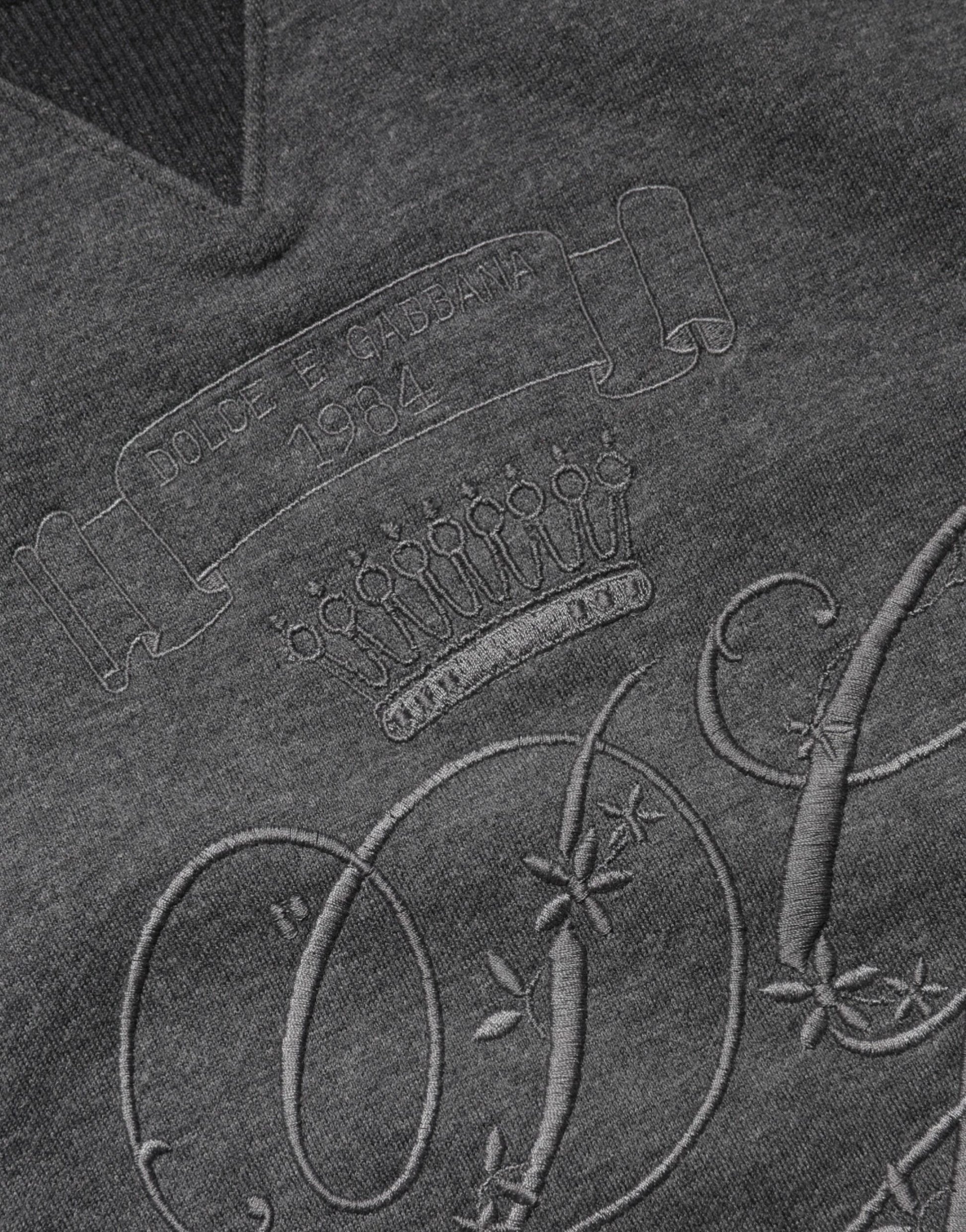 Dolce & Gabbana Gray DG Logo Embroidered Pullover Sweater - ClickThatClicks 
