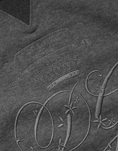 Dolce & Gabbana Gray DG Logo Embroidered Pullover Sweater - ClickThatClicks 