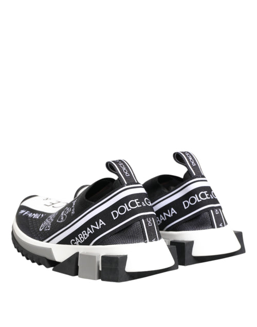 Dolce & Gabbana Black White Sorrento Low Top Sneakers Shoes - ClickThatClicks 