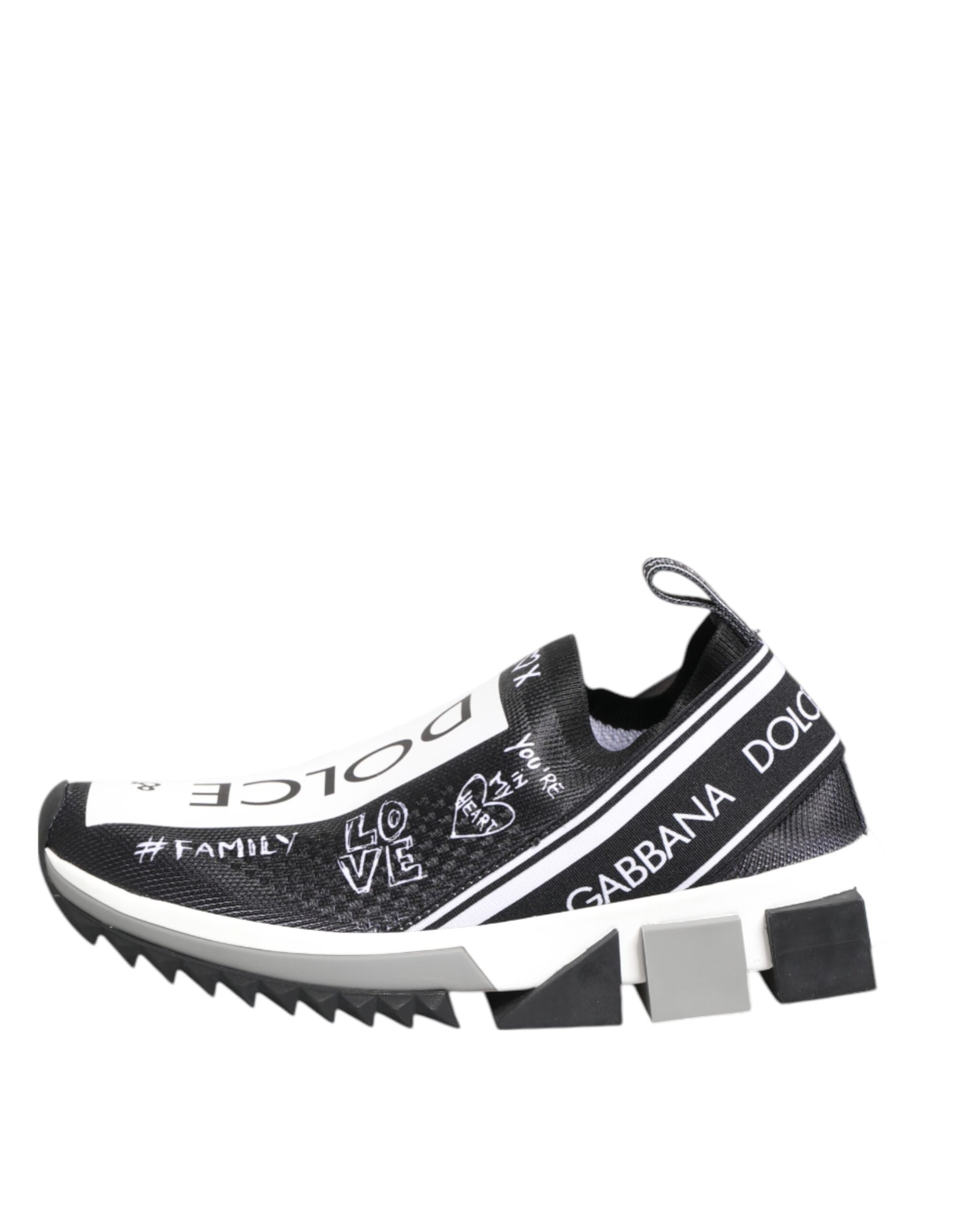 Dolce & Gabbana Black White Sorrento Low Top Sneakers Shoes - ClickThatClicks 