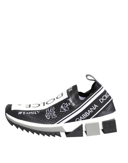 Dolce & Gabbana Black White Sorrento Low Top Sneakers Shoes - ClickThatClicks 