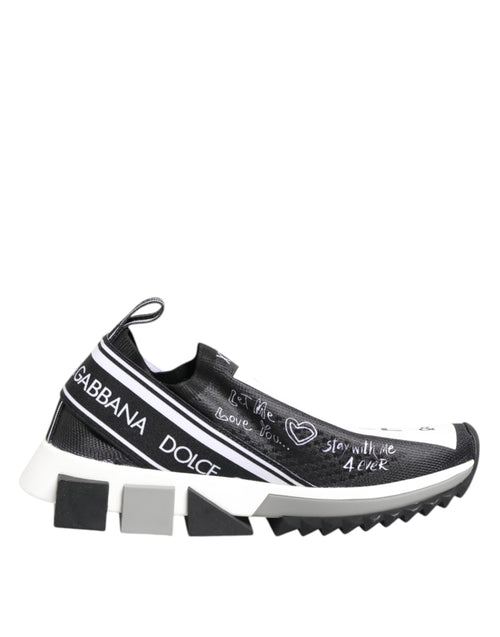 Dolce & Gabbana Black White Sorrento Low Top Sneakers Shoes - ClickThatClicks 