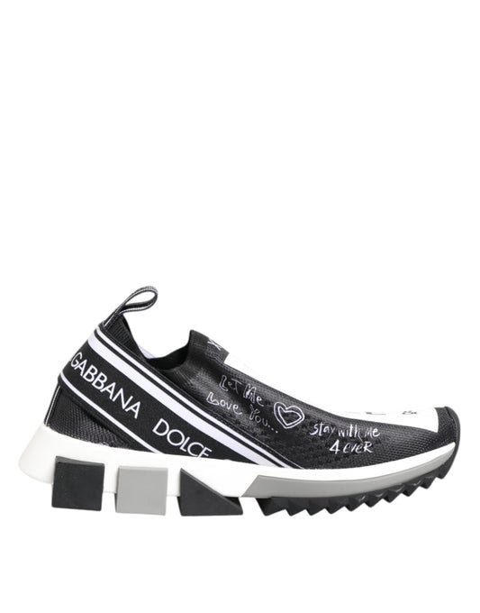 Dolce & Gabbana Black White Sorrento Low Top Sneakers Shoes - ClickThatClicks 