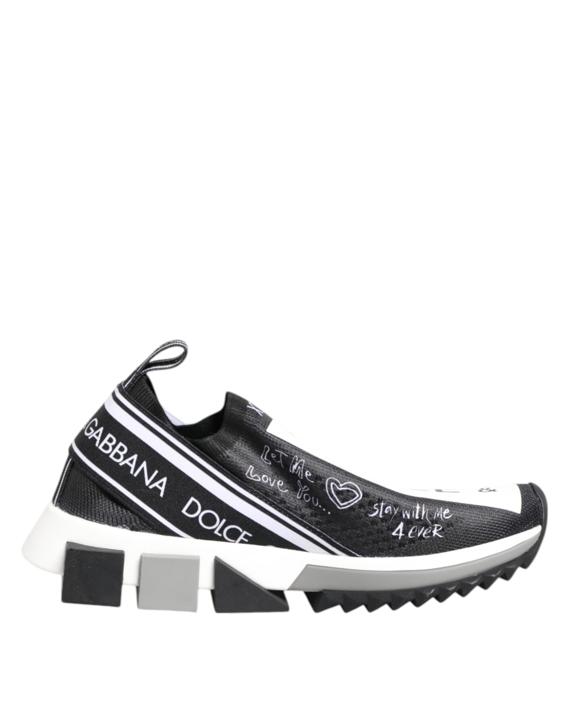 Dolce & Gabbana Black White Sorrento Low Top Sneakers Shoes - ClickThatClicks 