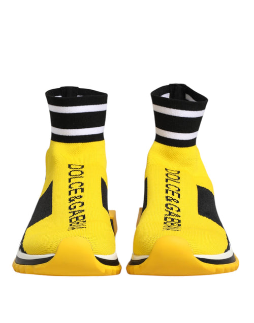 Dolce & Gabbana Yellow Black Sorrento Socks Sneakers Shoes - ClickThatClicks 
