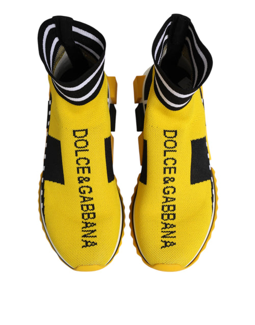 Dolce & Gabbana Yellow Black Sorrento Socks Sneakers Shoes - ClickThatClicks 
