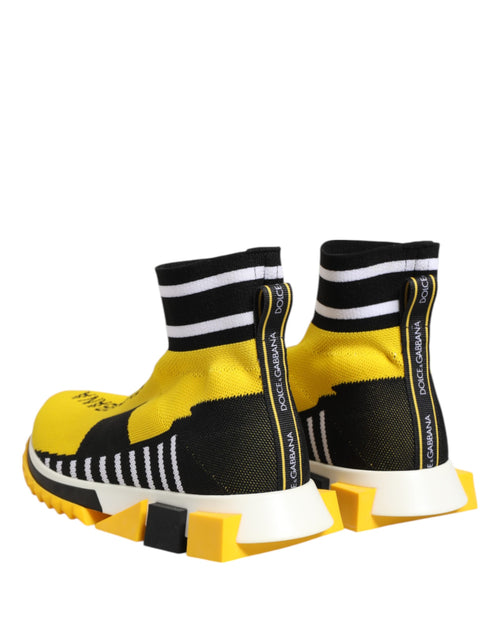 Dolce & Gabbana Yellow Black Sorrento Socks Sneakers Shoes - ClickThatClicks 