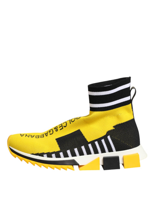 Dolce & Gabbana Yellow Black Sorrento Socks Sneakers Shoes - ClickThatClicks 