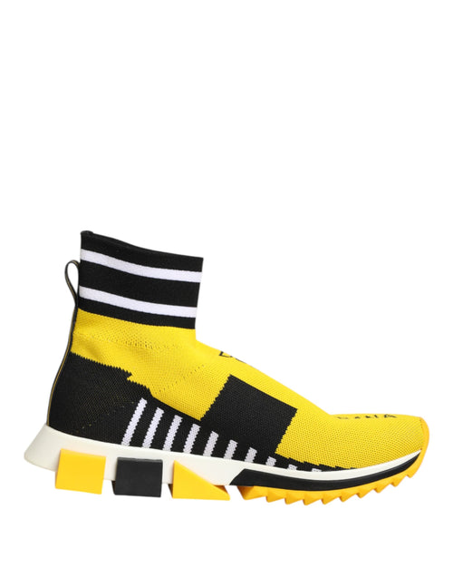 Dolce & Gabbana Yellow Black Sorrento Socks Sneakers Shoes - ClickThatClicks 