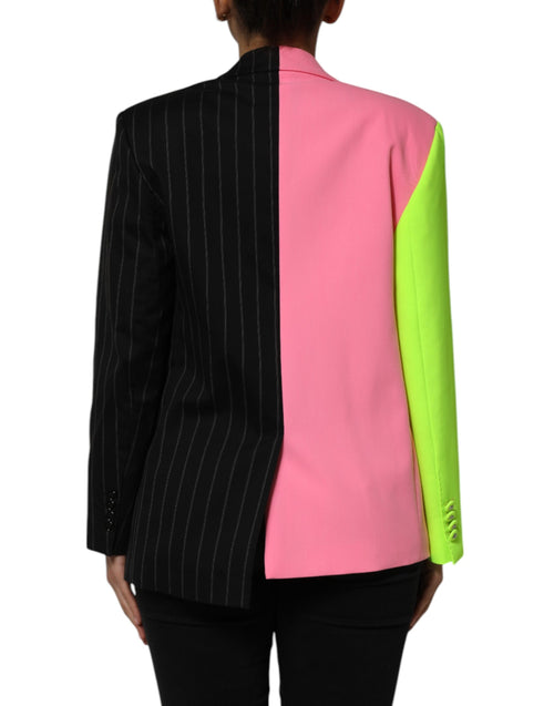 Dolce & Gabbana Multicolor Patchwork Embellished Coat Jacket - ClickThatClicks 