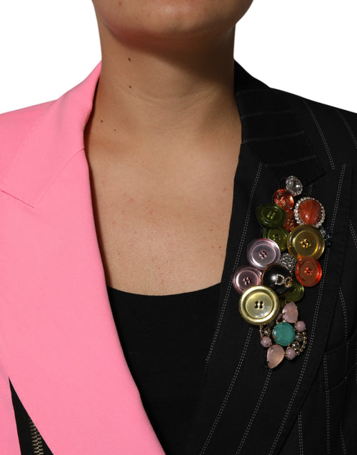 Dolce & Gabbana Multicolor Patchwork Embellished Coat Jacket - ClickThatClicks 