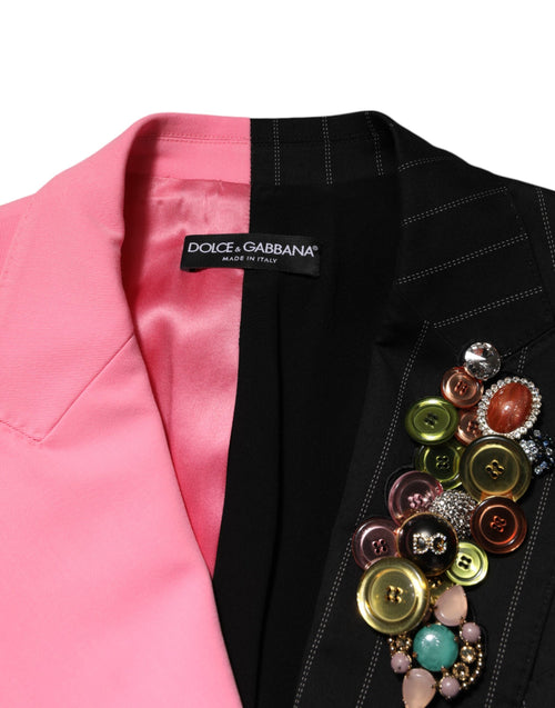 Dolce & Gabbana Multicolor Patchwork Embellished Coat Jacket - ClickThatClicks 