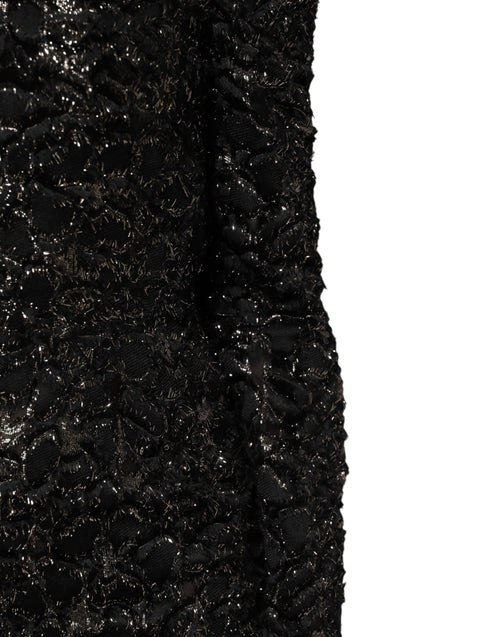 Dolce & Gabbana Black Sequin Bouclé Tweed Sheath Dress - ClickThatClicks 