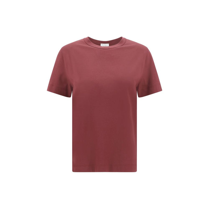 Brunello Cucinelli Bordeaux Cotton T-Shirt