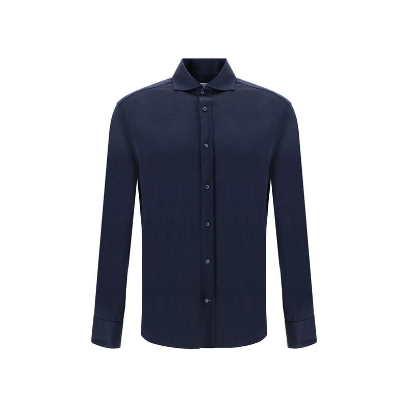 Brunello Cucinelli Blue Silk Shirt