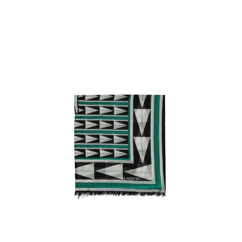 Lanvin Green Wool Scarf
