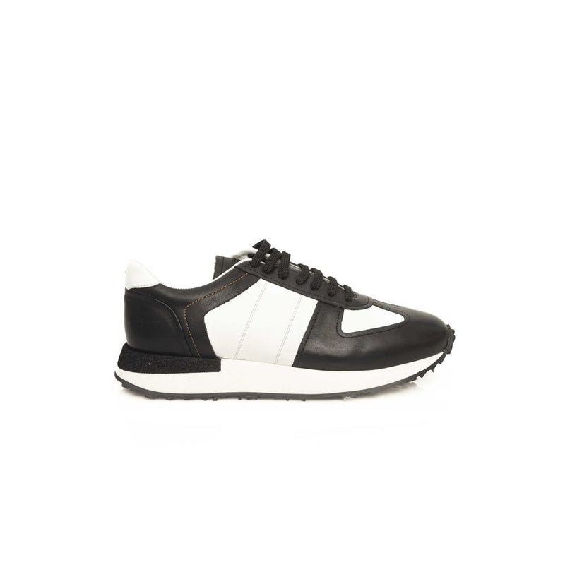 Cerruti 1881 Black Calfskin Men Sneaker