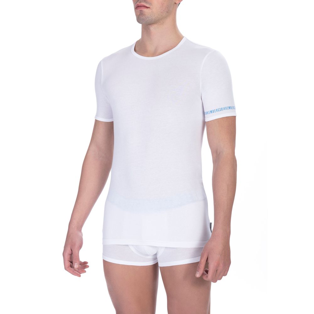 Bikkembergs White Cotton Men's T-Shirt - ClickThatClicks 