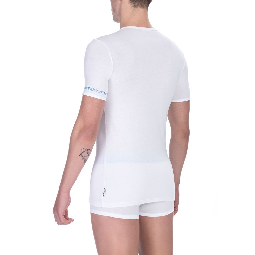 Bikkembergs White Cotton Men's T-Shirt - ClickThatClicks 