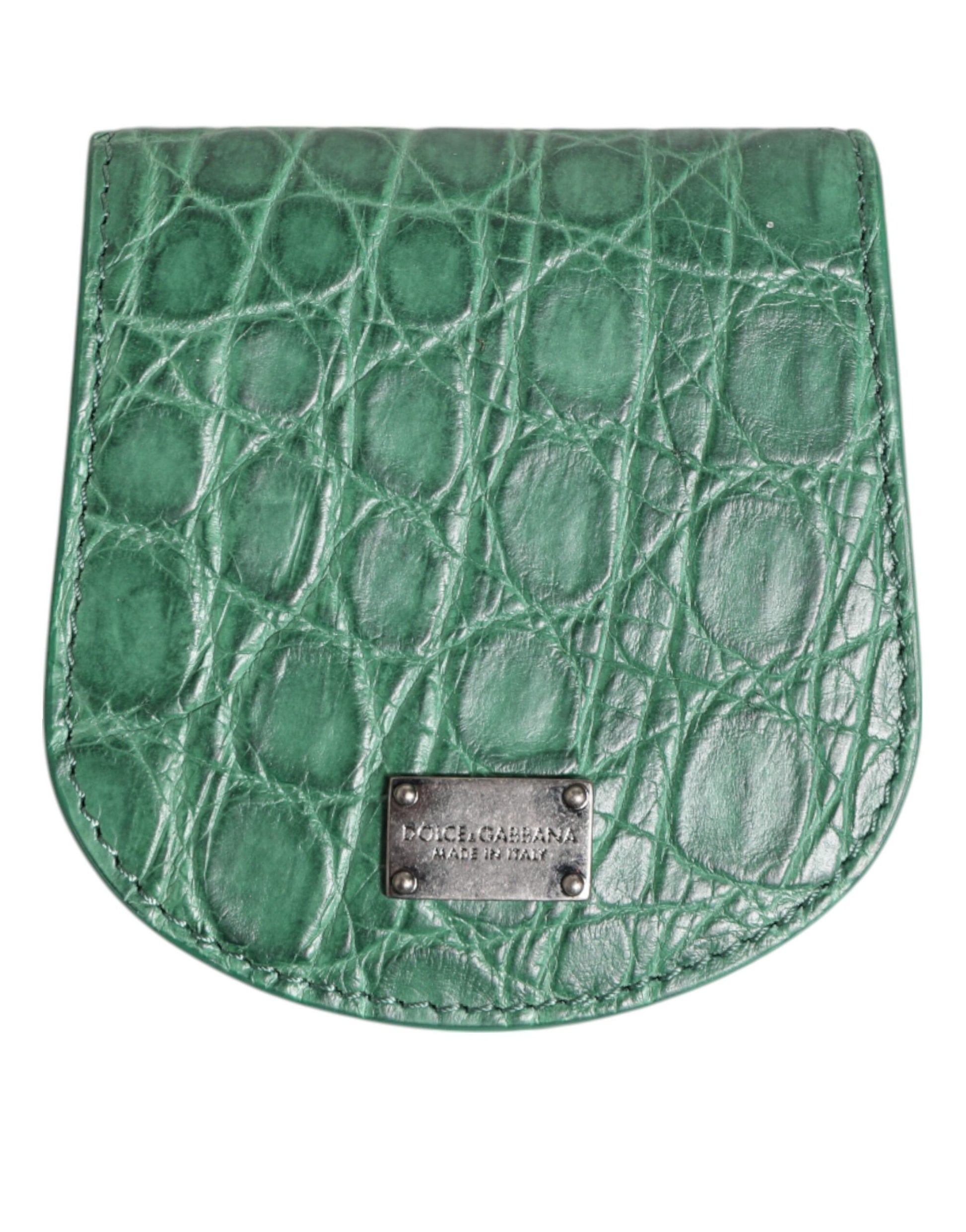 Dolce & Gabbana Green Exotic Skin Coin Condom Case Holder Pocket Wallet - ClickThatClicks 