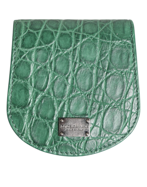 Dolce & Gabbana Green Exotic Skin Coin Condom Case Holder Pocket Wallet - ClickThatClicks 