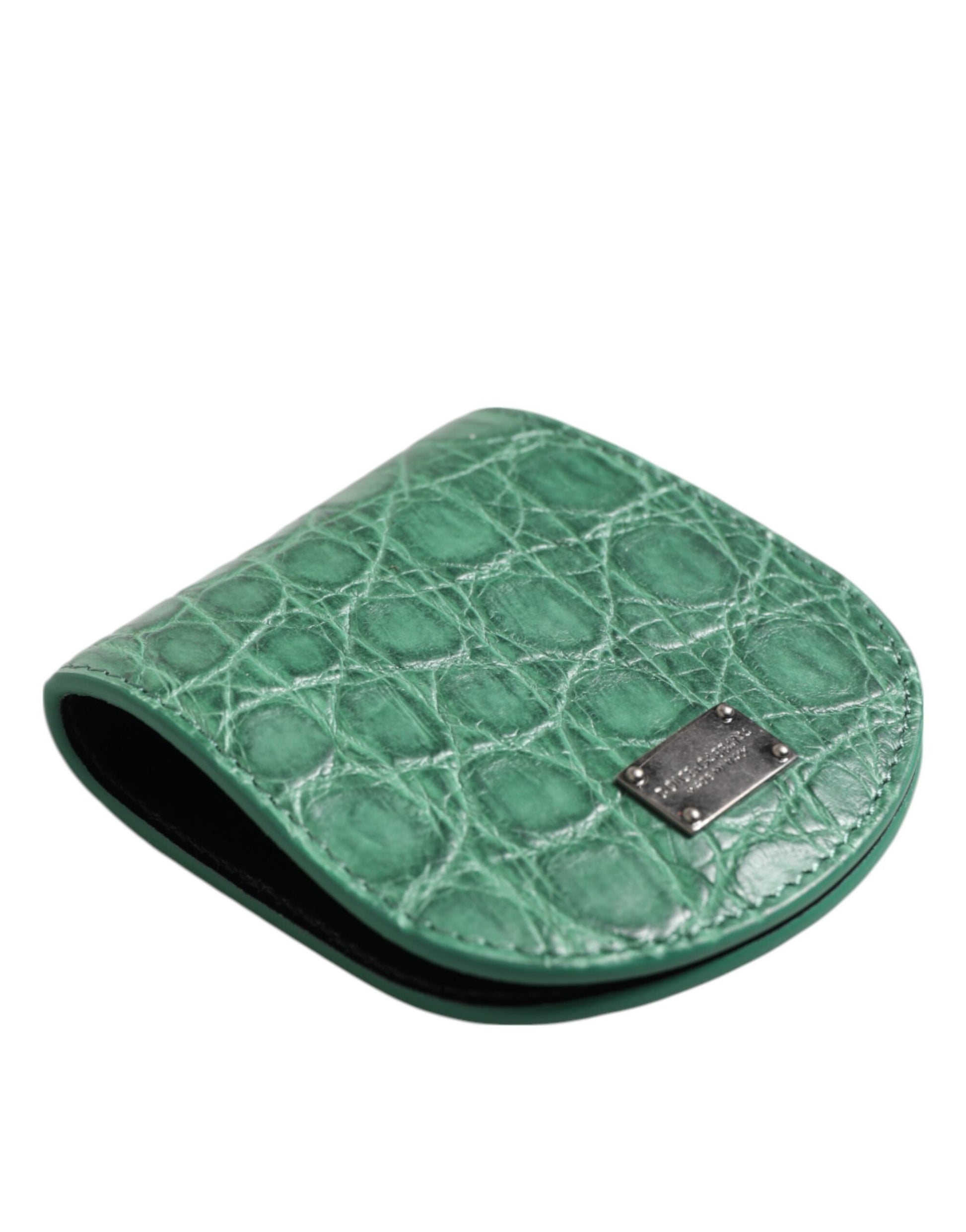 Dolce & Gabbana Green Exotic Skin Coin Condom Case Holder Pocket Wallet - ClickThatClicks 