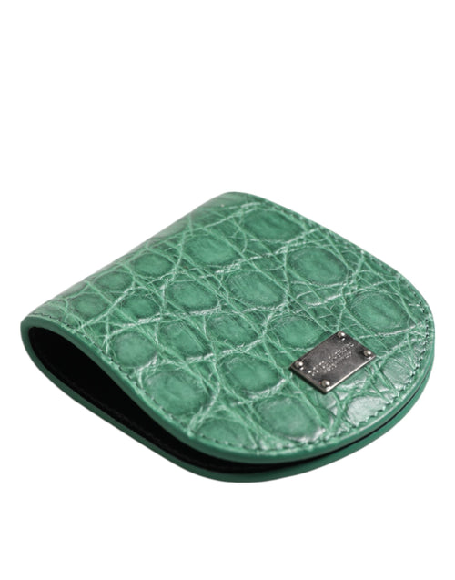 Dolce & Gabbana Green Exotic Skin Coin Condom Case Holder Pocket Wallet - ClickThatClicks 