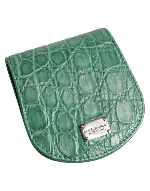 Dolce & Gabbana Green Exotic Skin Coin Condom Case Holder Pocket Wallet - ClickThatClicks 