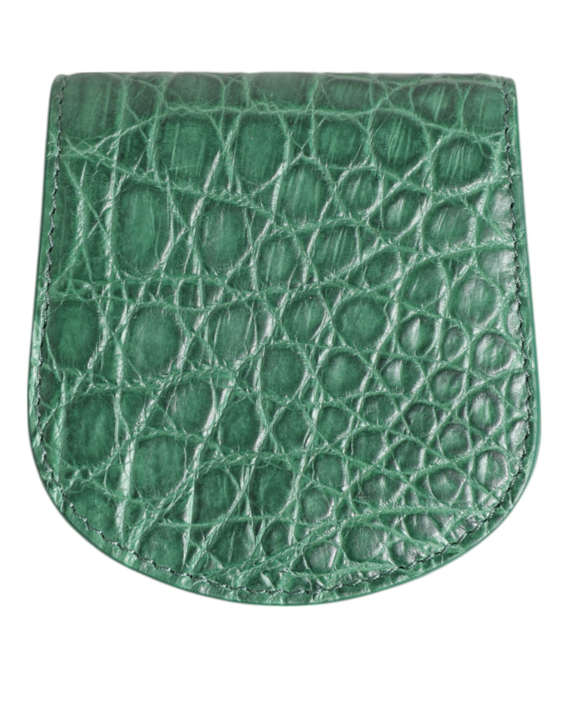 Dolce & Gabbana Green Exotic Skin Coin Condom Case Holder Pocket Wallet - ClickThatClicks 