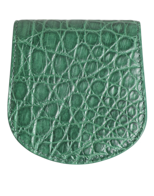 Dolce & Gabbana Green Exotic Skin Coin Condom Case Holder Pocket Wallet - ClickThatClicks 