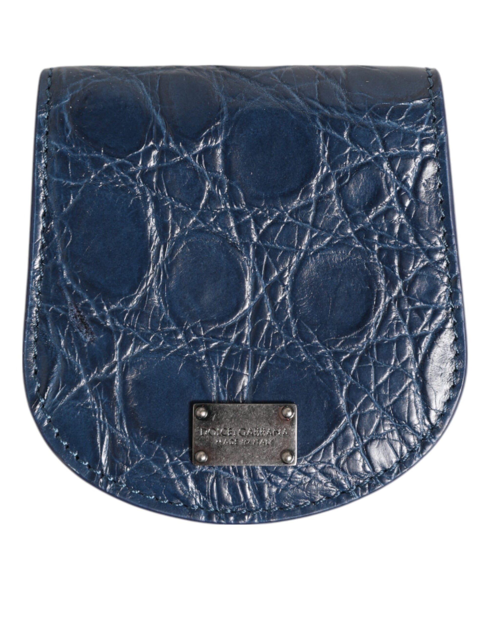 Dolce & Gabbana Blue Exotic Skin Coin Condom Case Holder Pocket Wallet - ClickThatClicks 