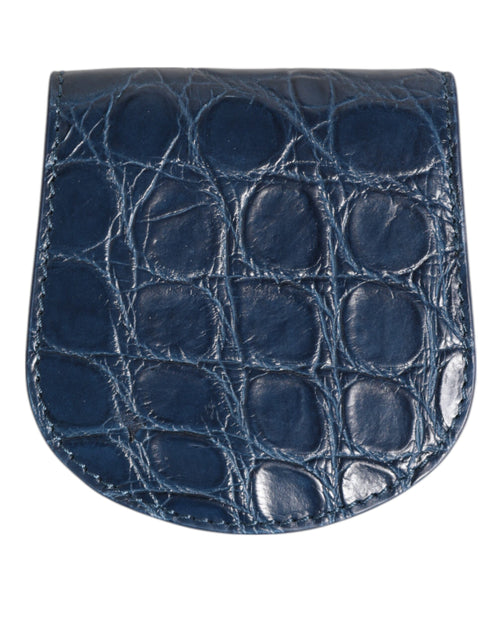 Dolce & Gabbana Blue Exotic Skin Coin Condom Case Holder Pocket Wallet - ClickThatClicks 
