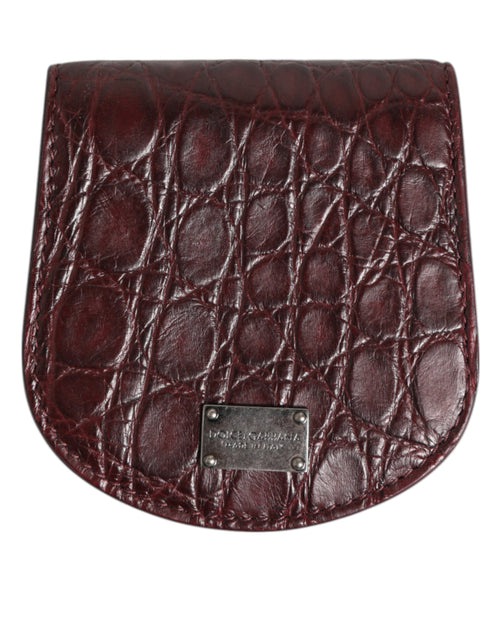 Dolce & Gabbana Burgundy Exotic Skin Coin Condom Case Holder Pocket Wallet - ClickThatClicks 