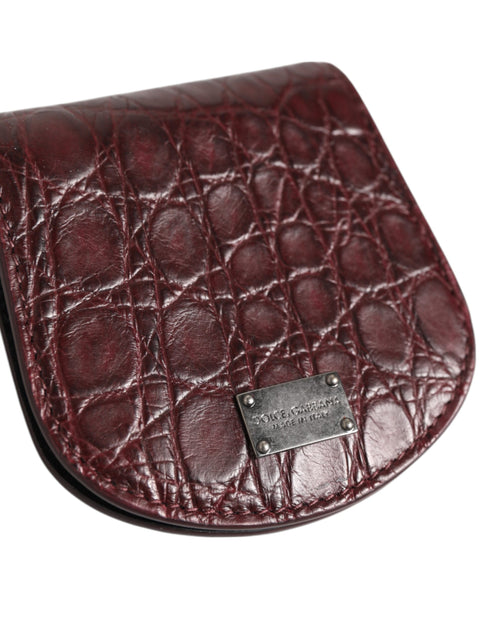 Dolce & Gabbana Burgundy Exotic Skin Coin Condom Case Holder Pocket Wallet - ClickThatClicks 
