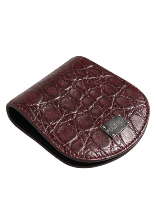 Dolce & Gabbana Burgundy Exotic Skin Coin Condom Case Holder Pocket Wallet - ClickThatClicks 