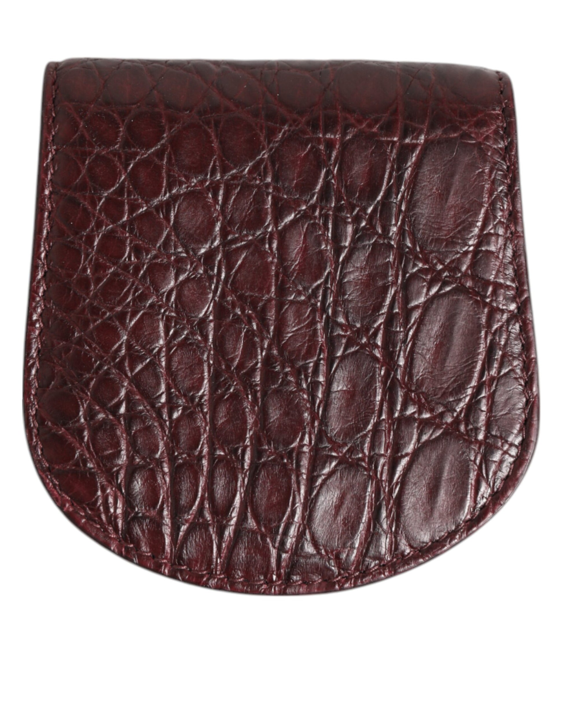 Dolce & Gabbana Burgundy Exotic Skin Coin Condom Case Holder Pocket Wallet - ClickThatClicks 