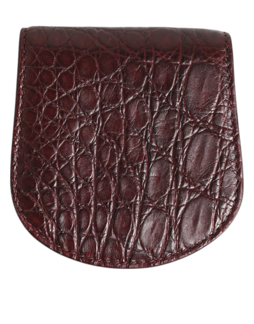 Dolce & Gabbana Burgundy Exotic Skin Coin Condom Case Holder Pocket Wallet - ClickThatClicks 